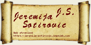 Jeremija Sotirović vizit kartica